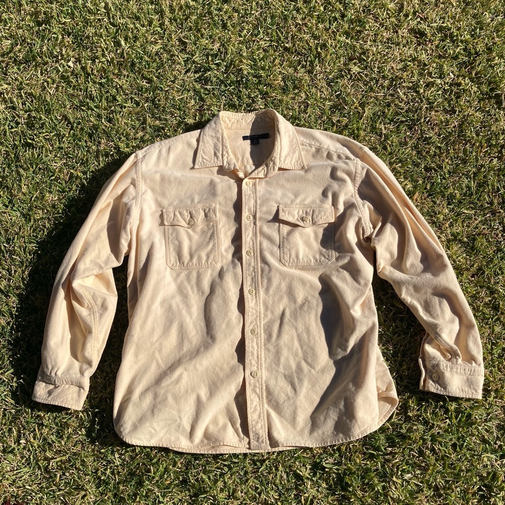 J. Crew Men's Beige Casual Button-Down Shirt
